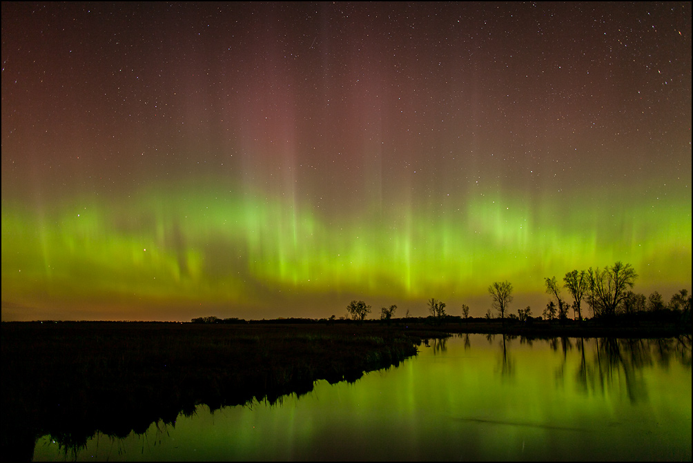 Northern Lights (aurora borealis) near Oshkosh, Wisconsin